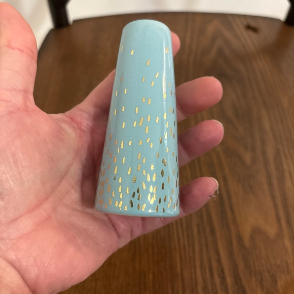 MCM blue with goldtone accents bud vase - Picture 7 of 10